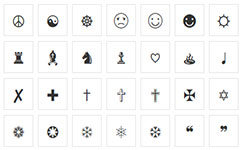 特殊符號(hào),特殊字符,圖形文字,符號(hào)文字,中文圖形,符號(hào)字體